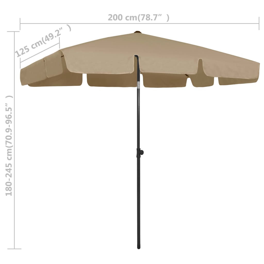 Strandparasol 200x125 cm