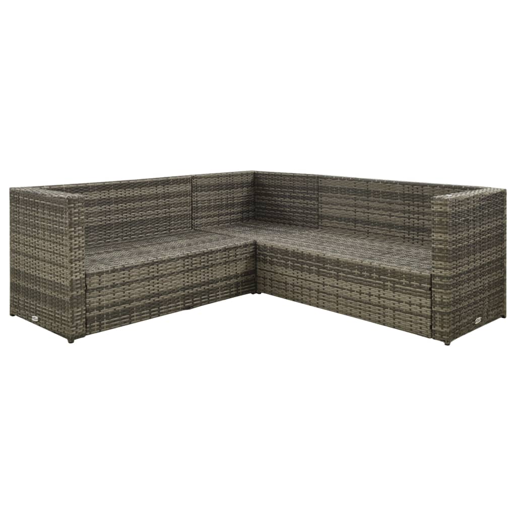 4-delige Loungeset met kussens poly rattan