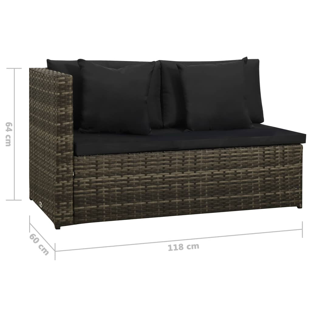 8-delige Loungeset met kussens poly rattan