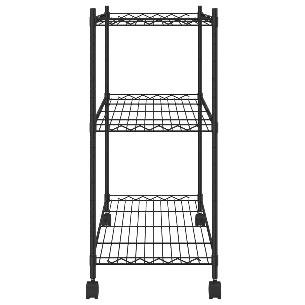 Étagère de rangement à roulettes 3 niveaux 60x35x81 cm 150 kg