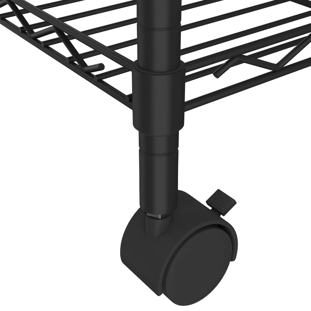 Opbergrek met wielen 3-laags 150 kg 60x35x81 cm chroomkleurig