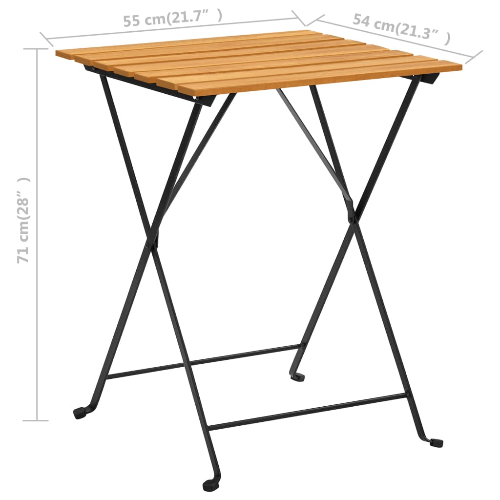 Bistrotafel 55x54x71 cm massief acaciahout