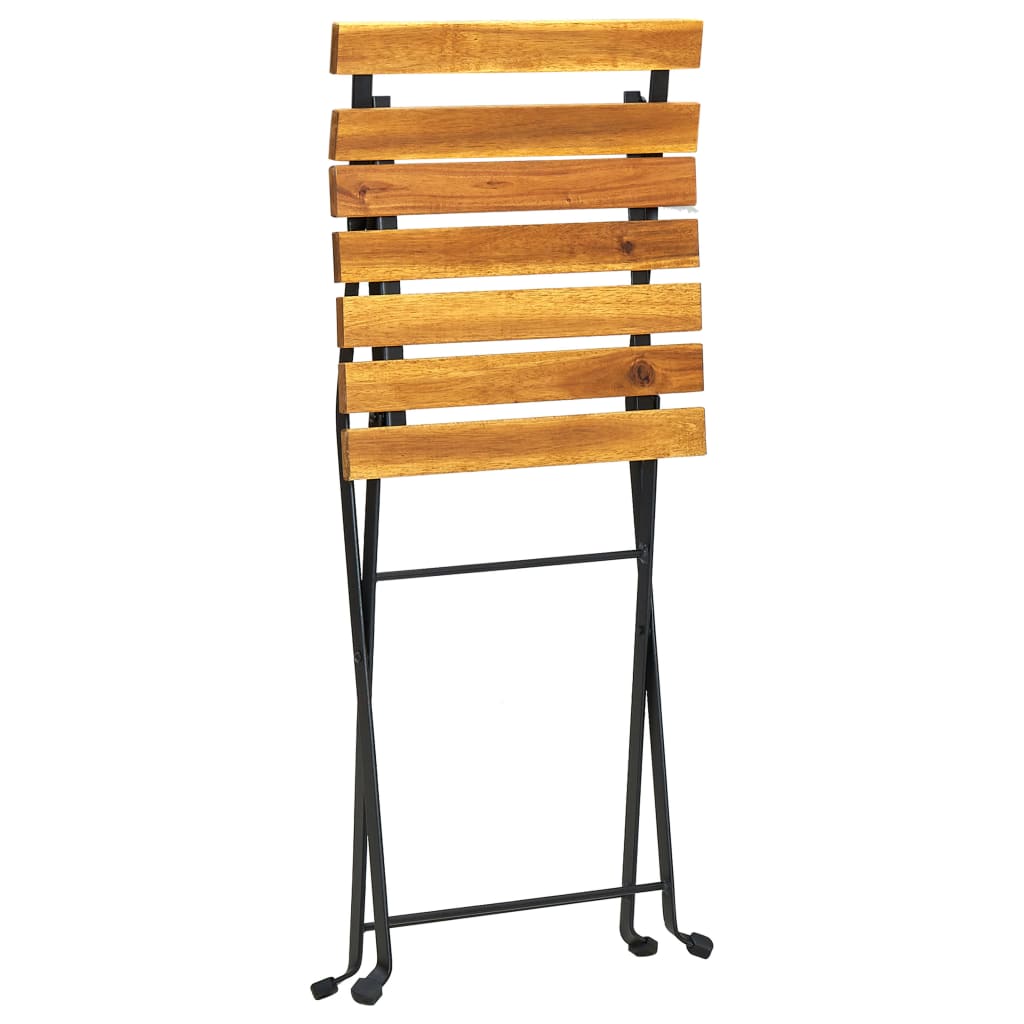 Chaises bistro 6 pcs pliables en bois d'acacia massif et acier