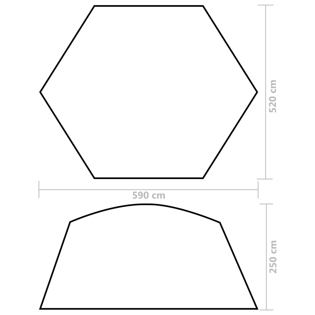 Zwembadtent 590x520x250 cm stof geel