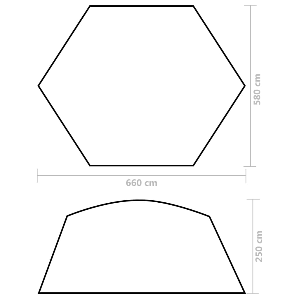 Tente de piscine 660x580x250 cm en tissu