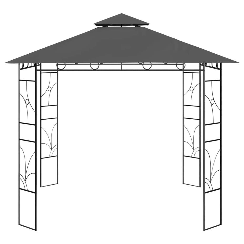 Prieel 160 g/m² 3x3x2,7 m antracietkleurig