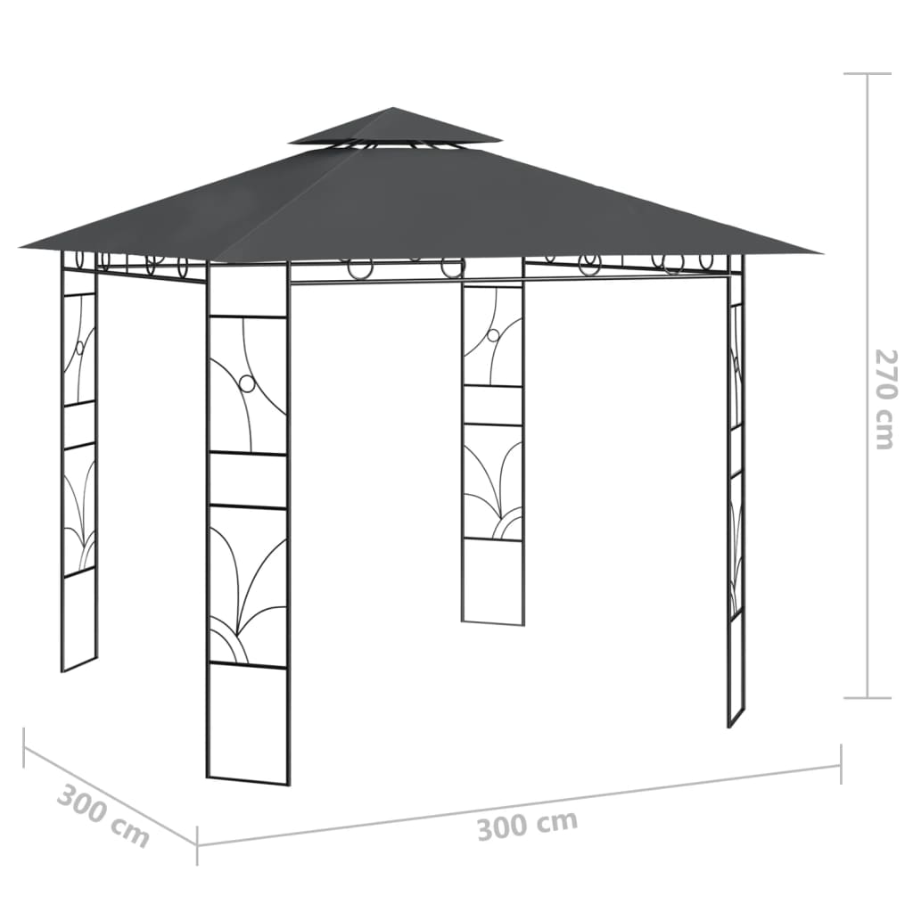 Tonnelle 160 g/m² 3x3x2,7 m