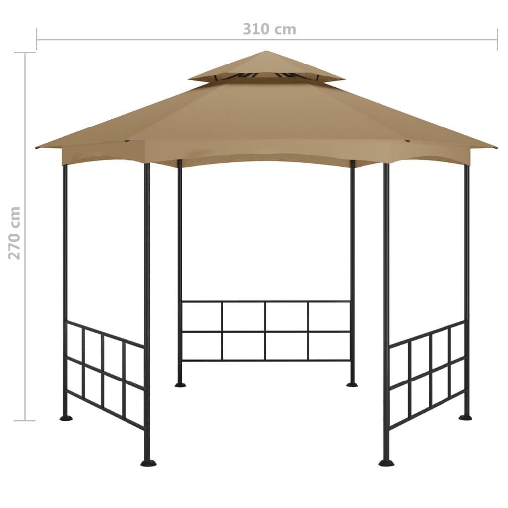 Tonnelle avec parois latérales 3,1x2,7 m anthracite