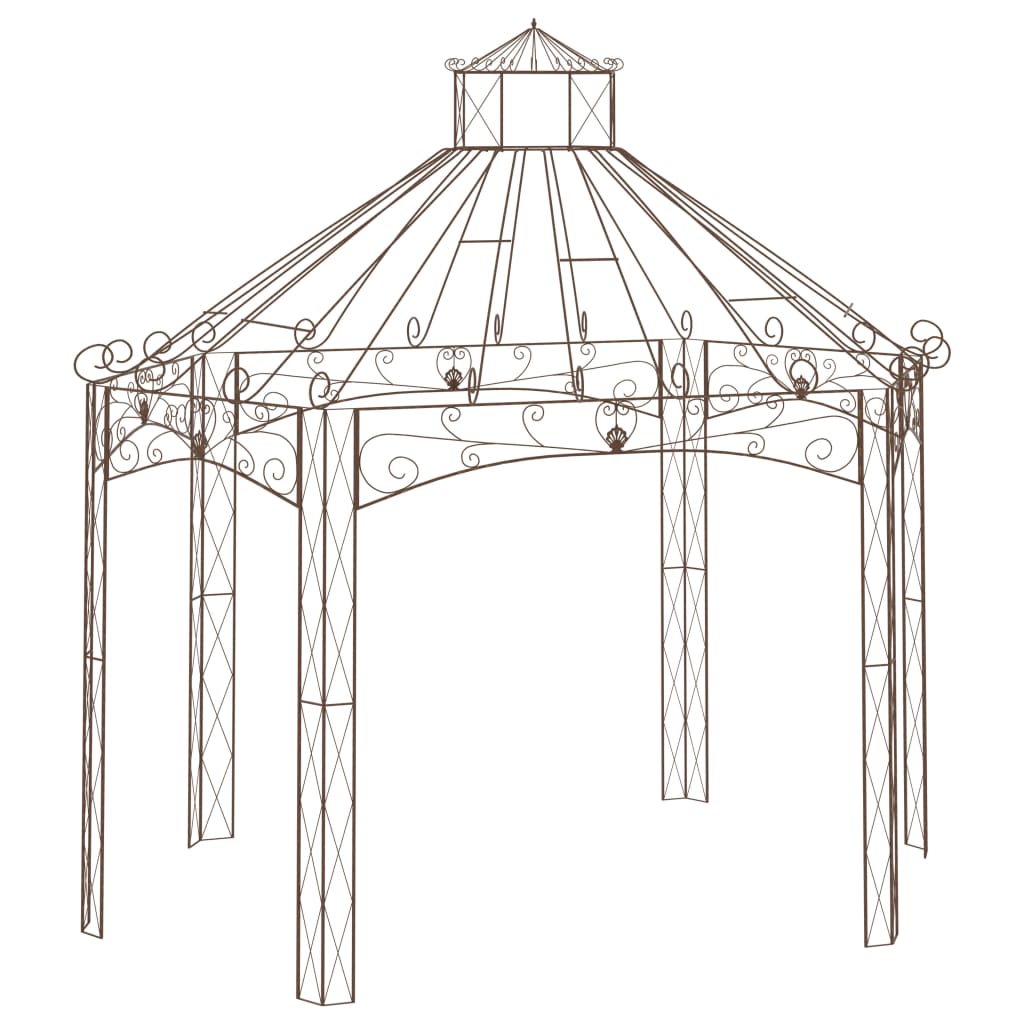 Tuinpaviljoen 400x258x378 cm ijzer antiekbruin