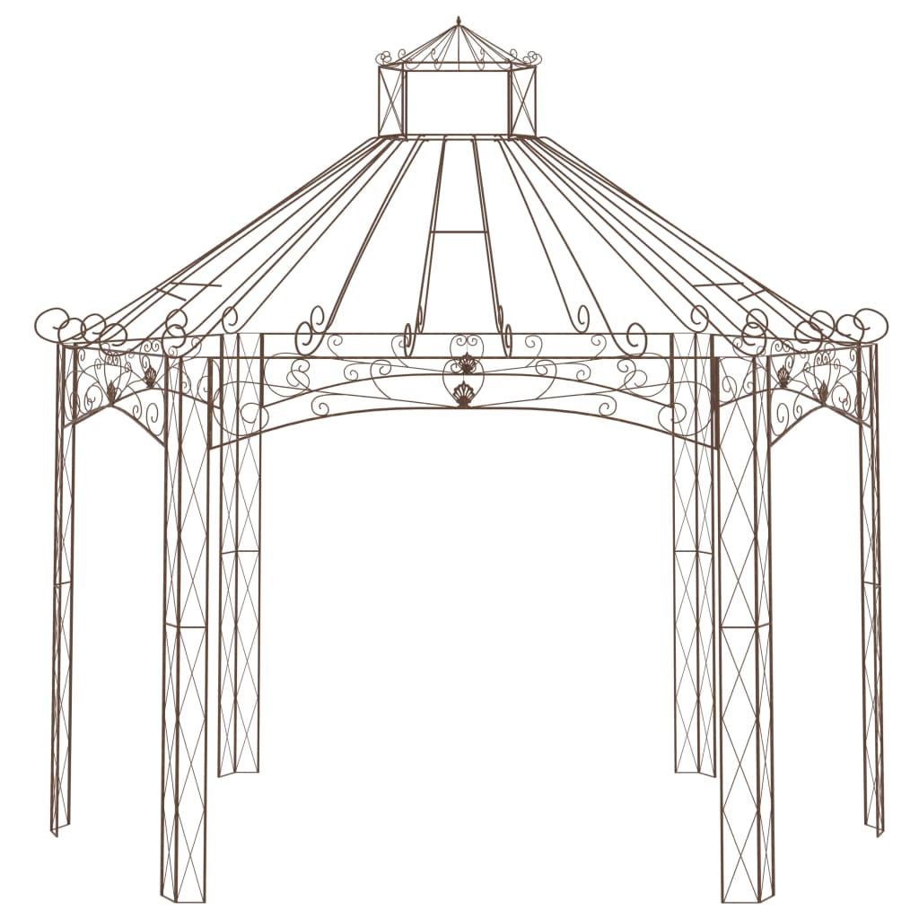 Tuinpaviljoen 400x258x378 cm ijzer antiekbruin