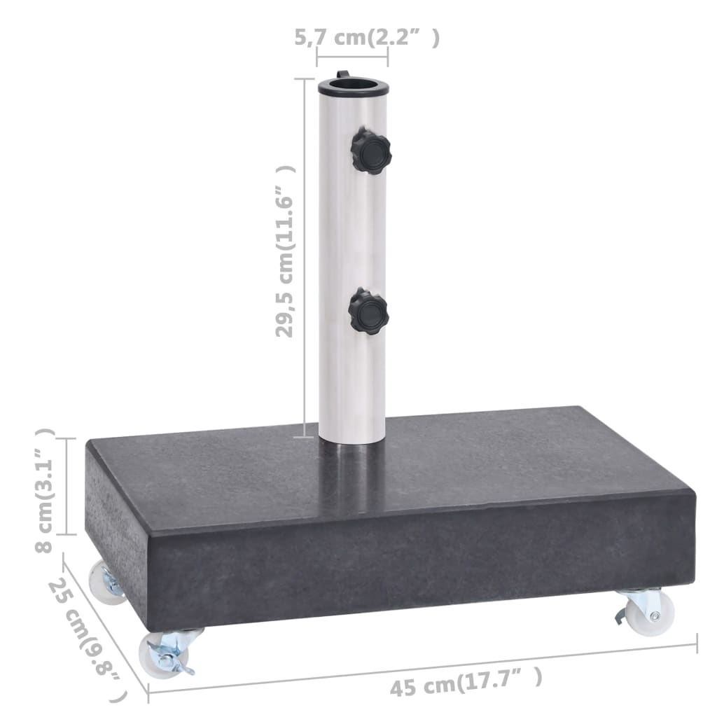 Parasolvoet 45x25x8 cm graniet