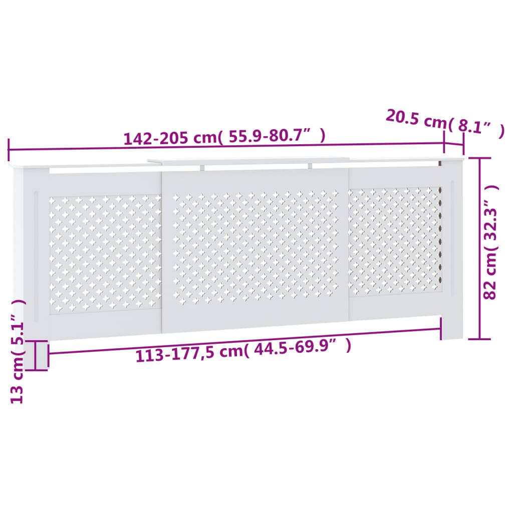 Boîtier de radiateur 78 cm MDF