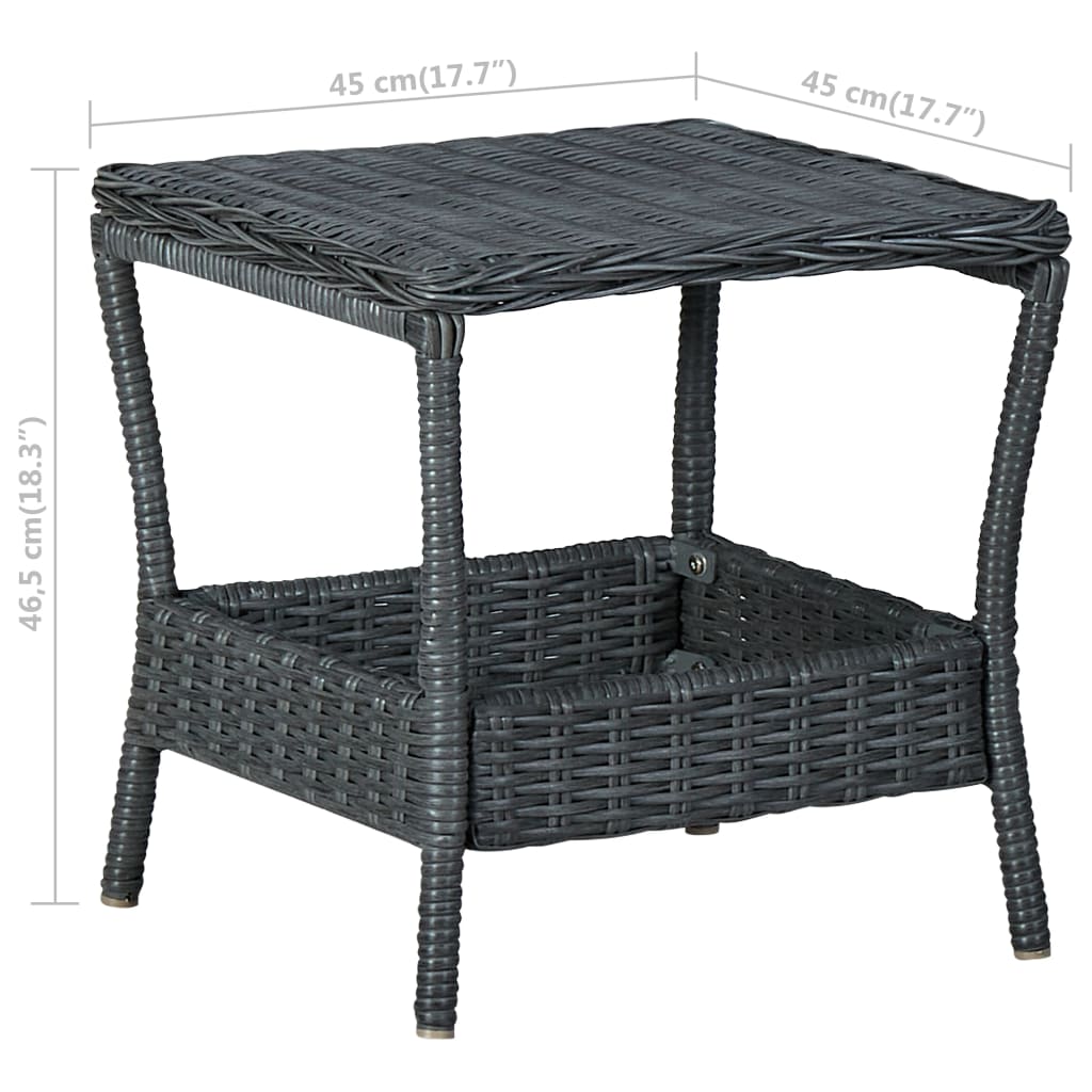 Table de jardin 45x45x46,5 cm poly rotin