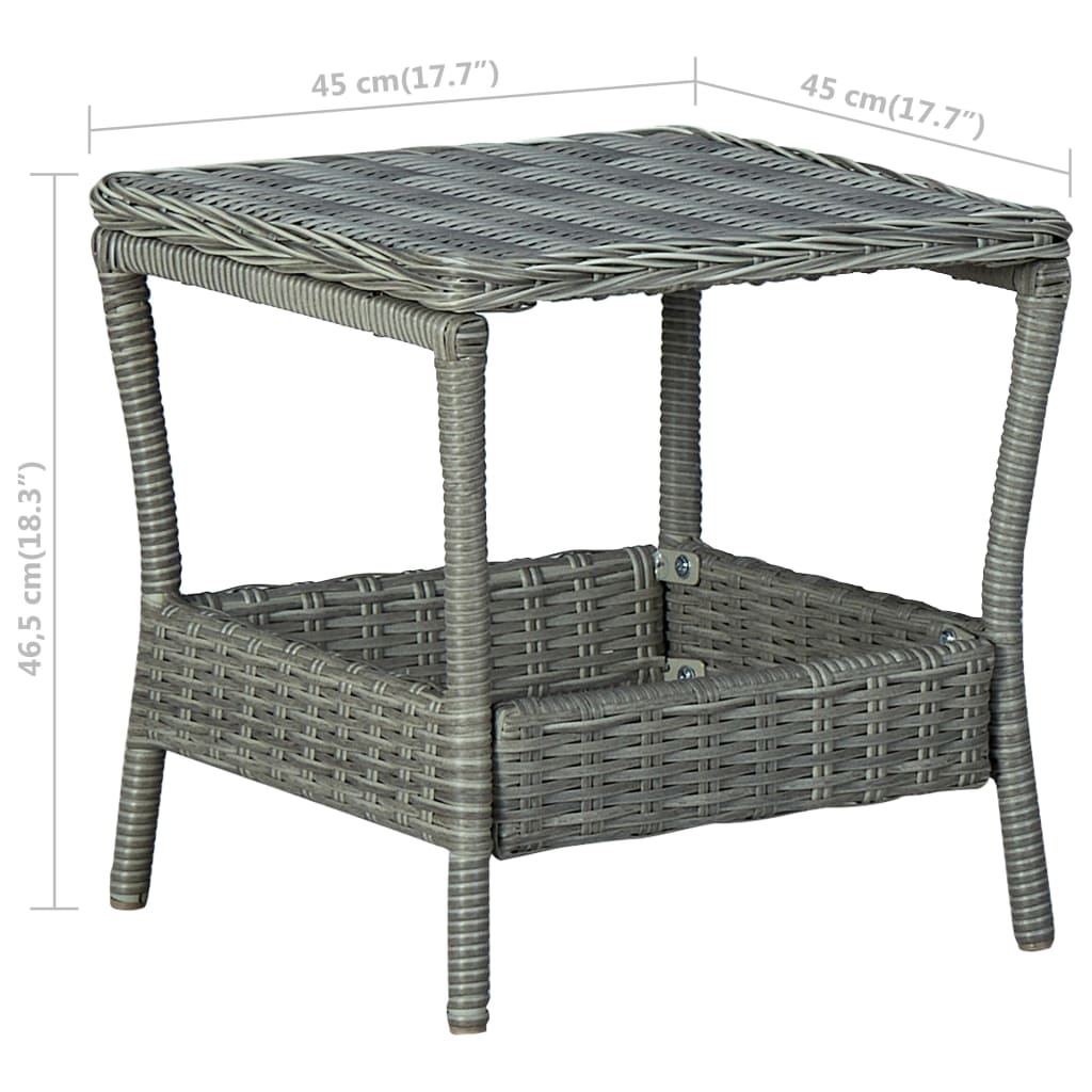 Table de jardin 45x45x46,5 cm poly rotin