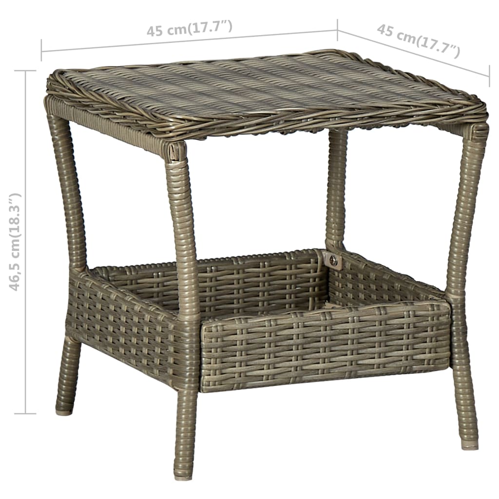 Table de jardin 45x45x46,5 cm poly rotin