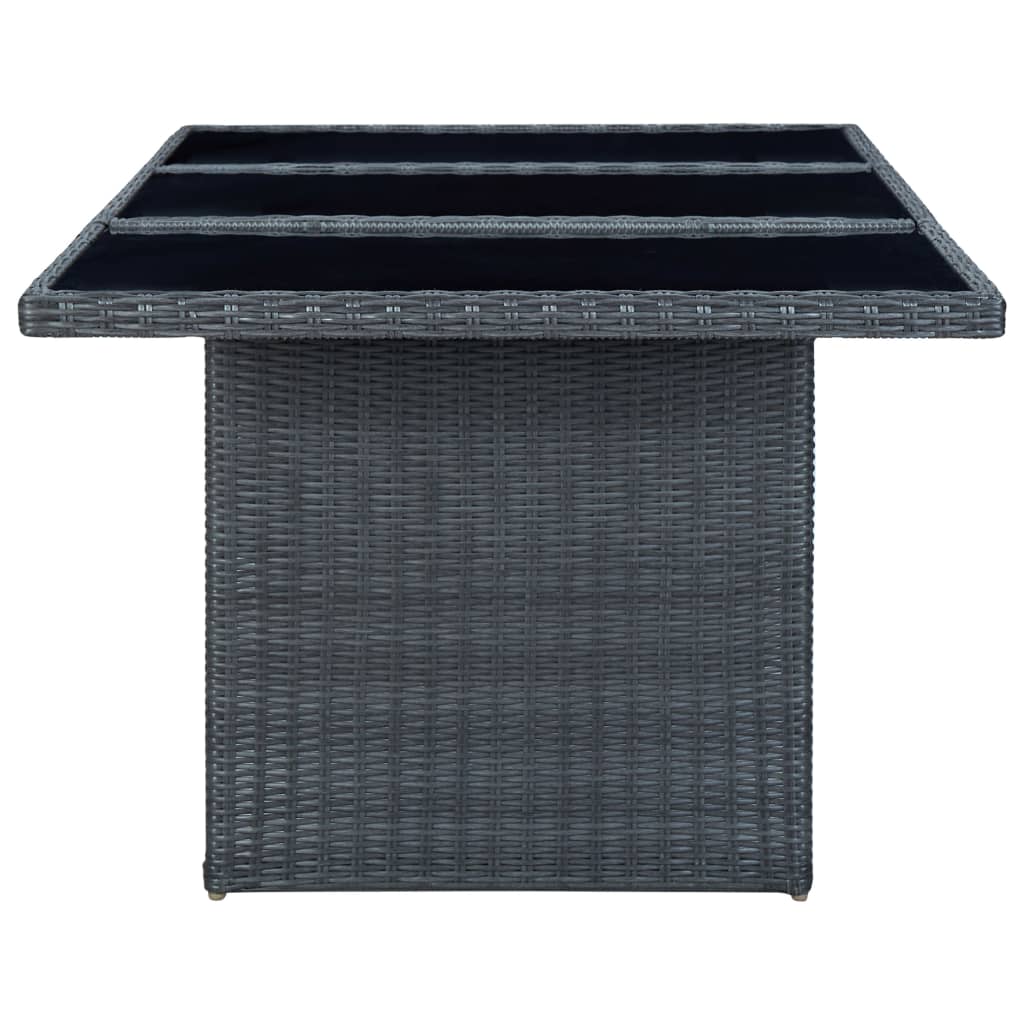 Tuintafel poly rattan massief acaciahout