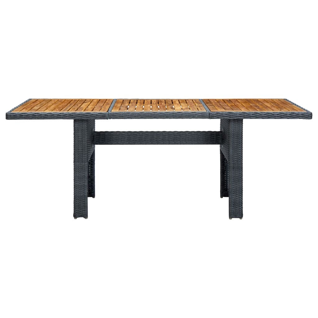 Tuintafel poly rattan massief acaciahout