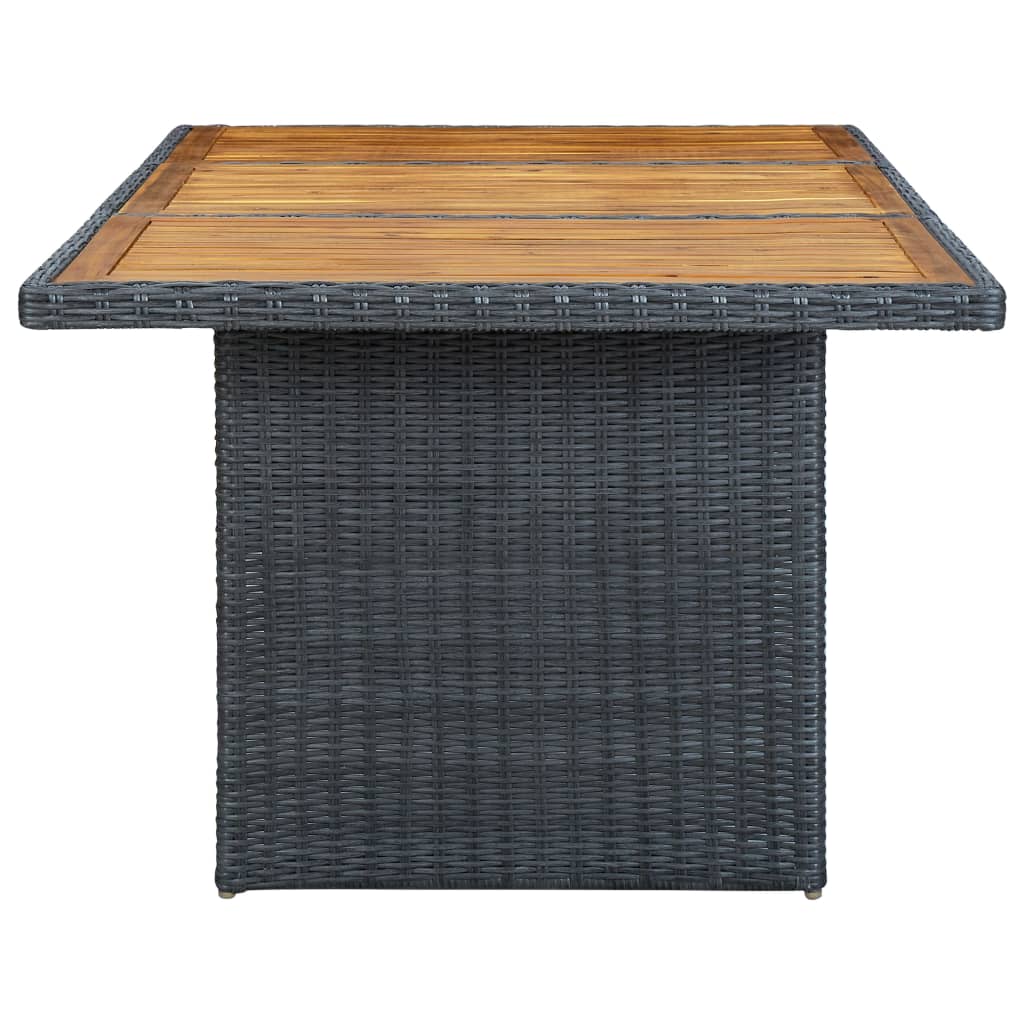 Tuintafel poly rattan massief acaciahout