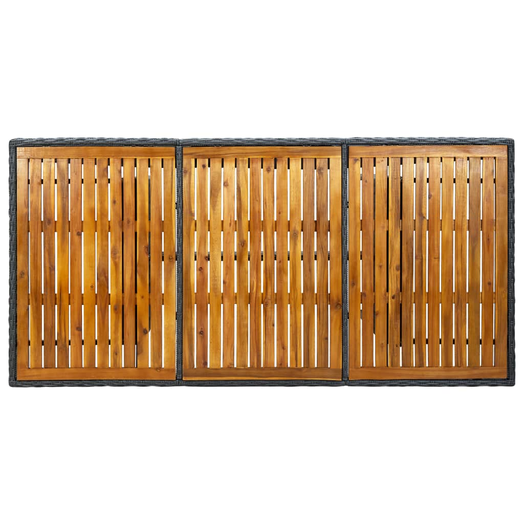 Tuintafel poly rattan massief acaciahout