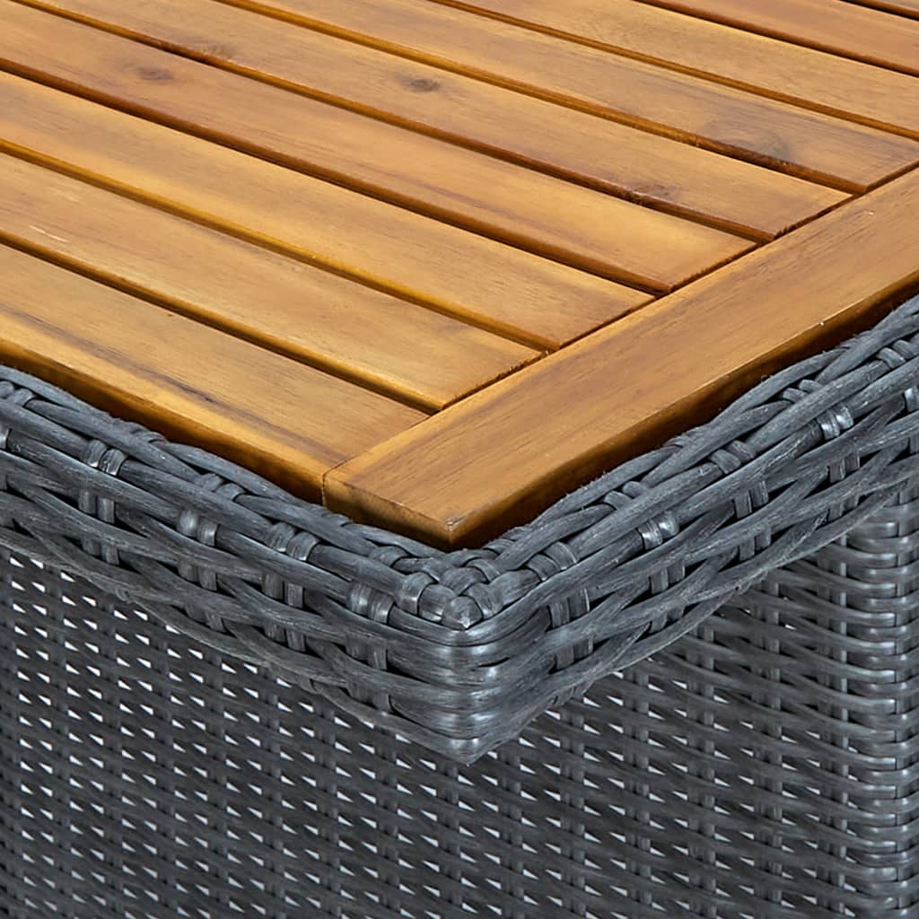 Tuintafel poly rattan massief acaciahout