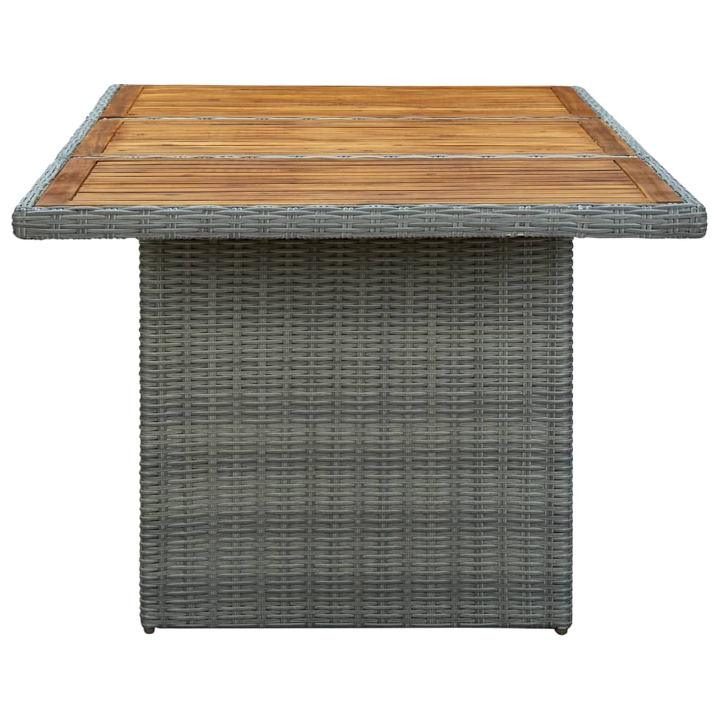 Tuintafel poly rattan massief acaciahout