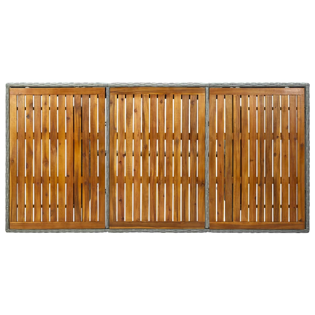 Tuintafel poly rattan massief acaciahout