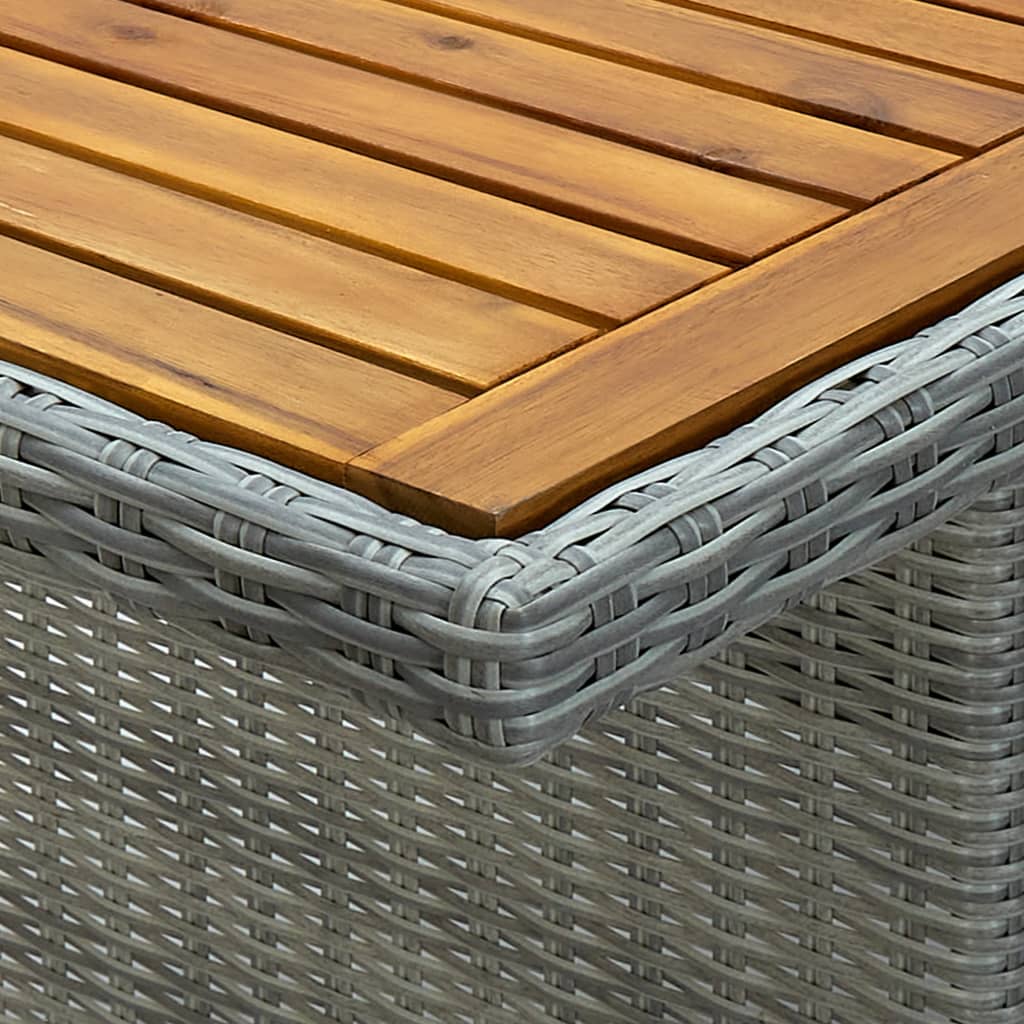 Tuintafel poly rattan massief acaciahout