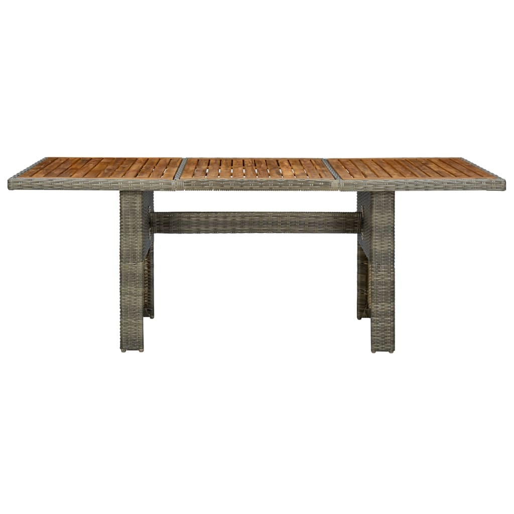 Tuintafel poly rattan massief acaciahout