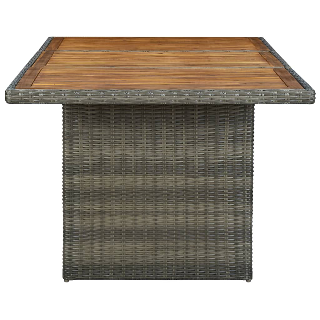 Tuintafel poly rattan massief acaciahout