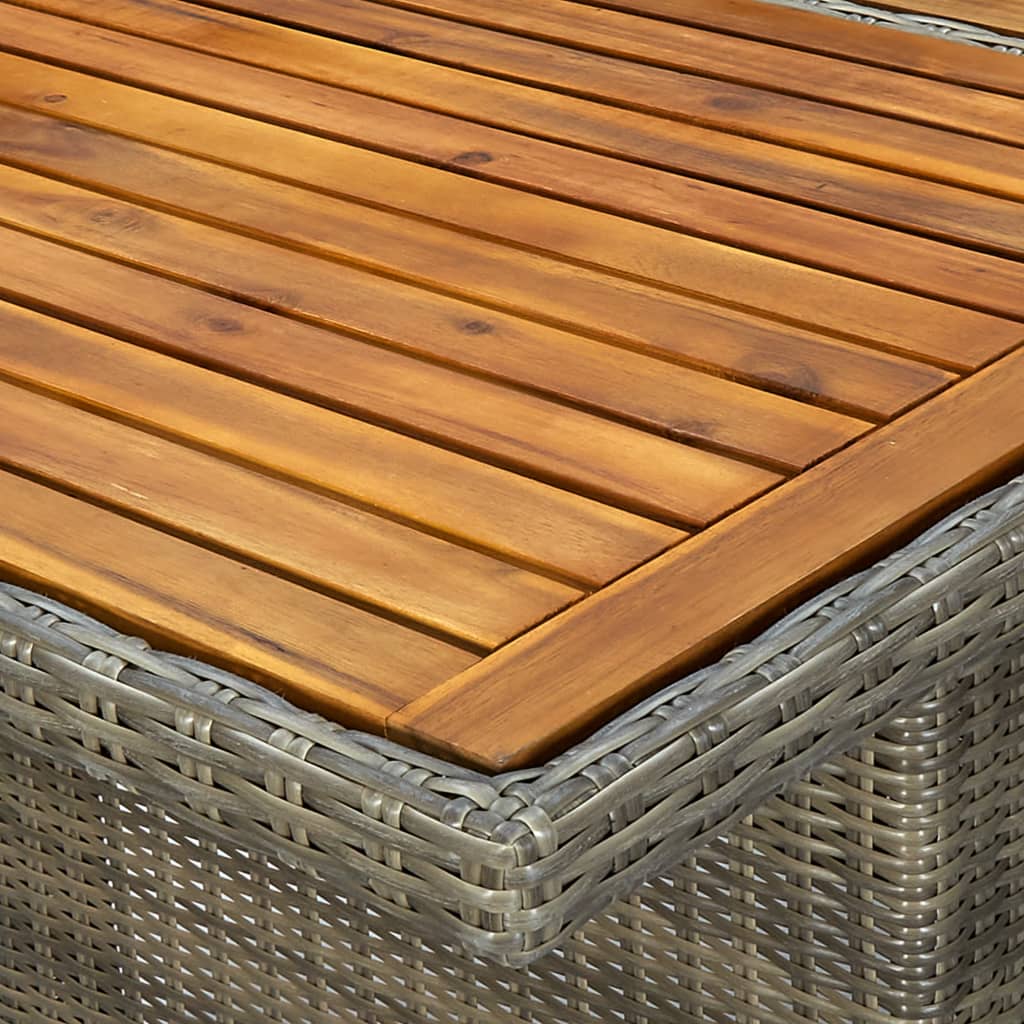 Tuintafel poly rattan massief acaciahout