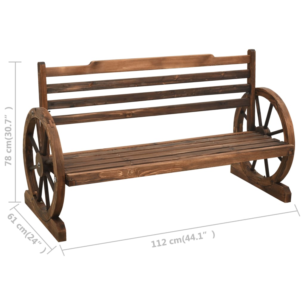 Banc de jardin 112 cm en bois de pin massif