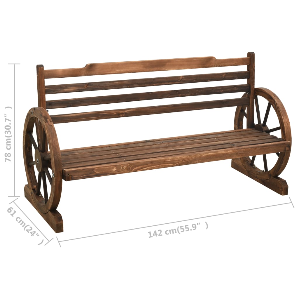 Banc de jardin 112 cm en bois de pin massif