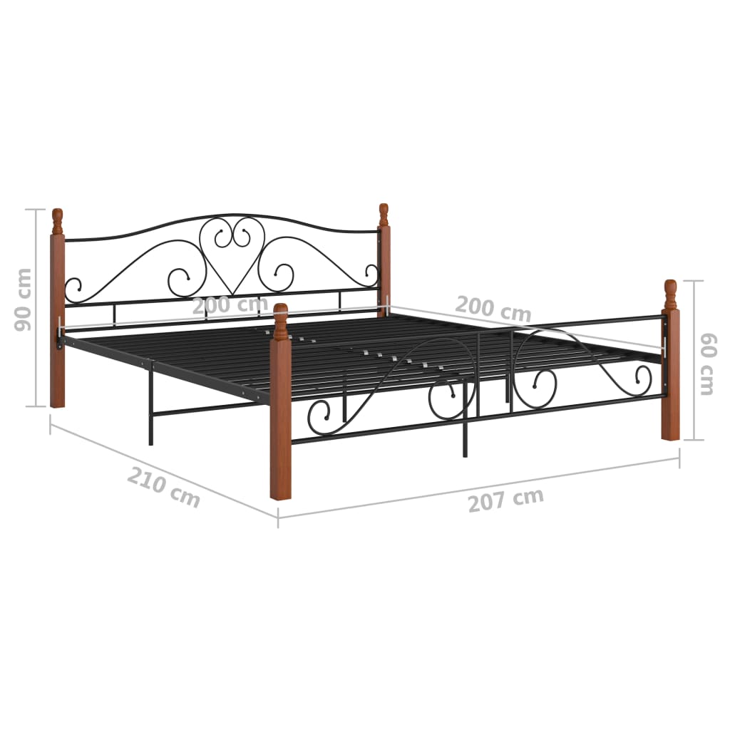 Bedframe metaal zwart 180x200 cm