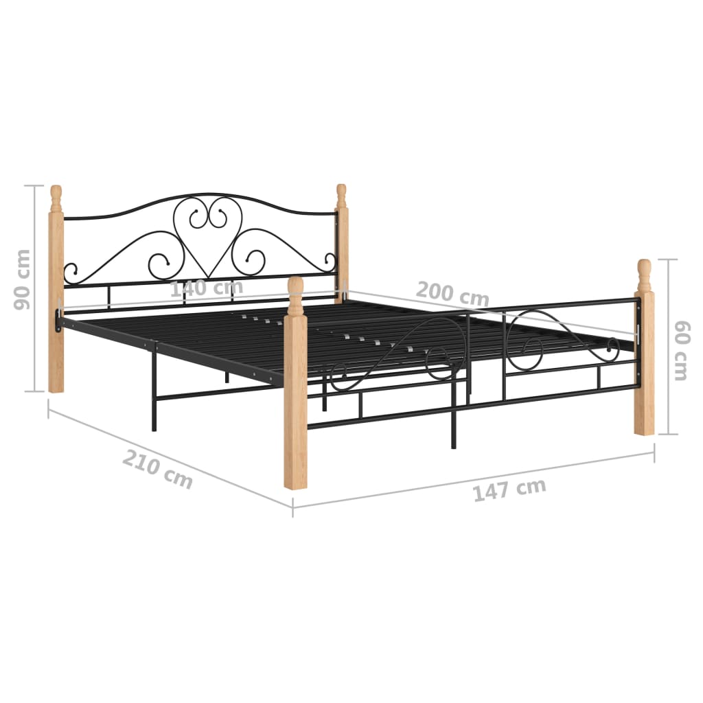 Bedframe metaal zwart 180x200 cm