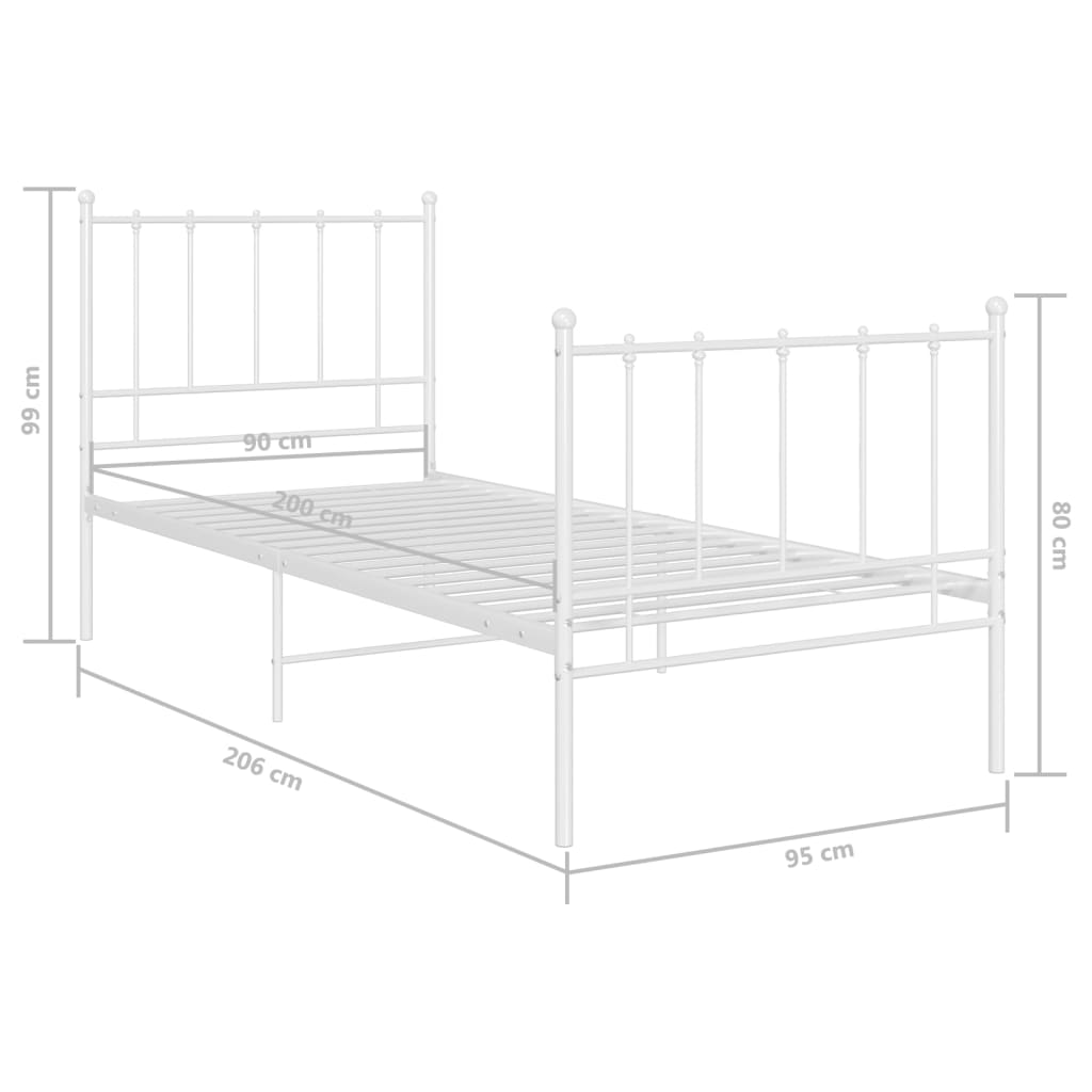 Bedframe metaal 100x200 cm