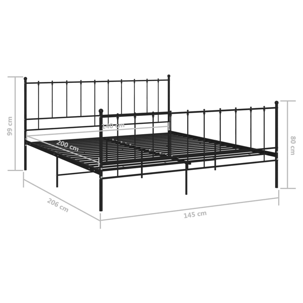 Bedframe metaal 140x200 cm