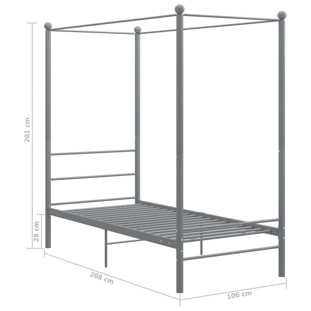 Hemelbedframe metaal 100x200 cm