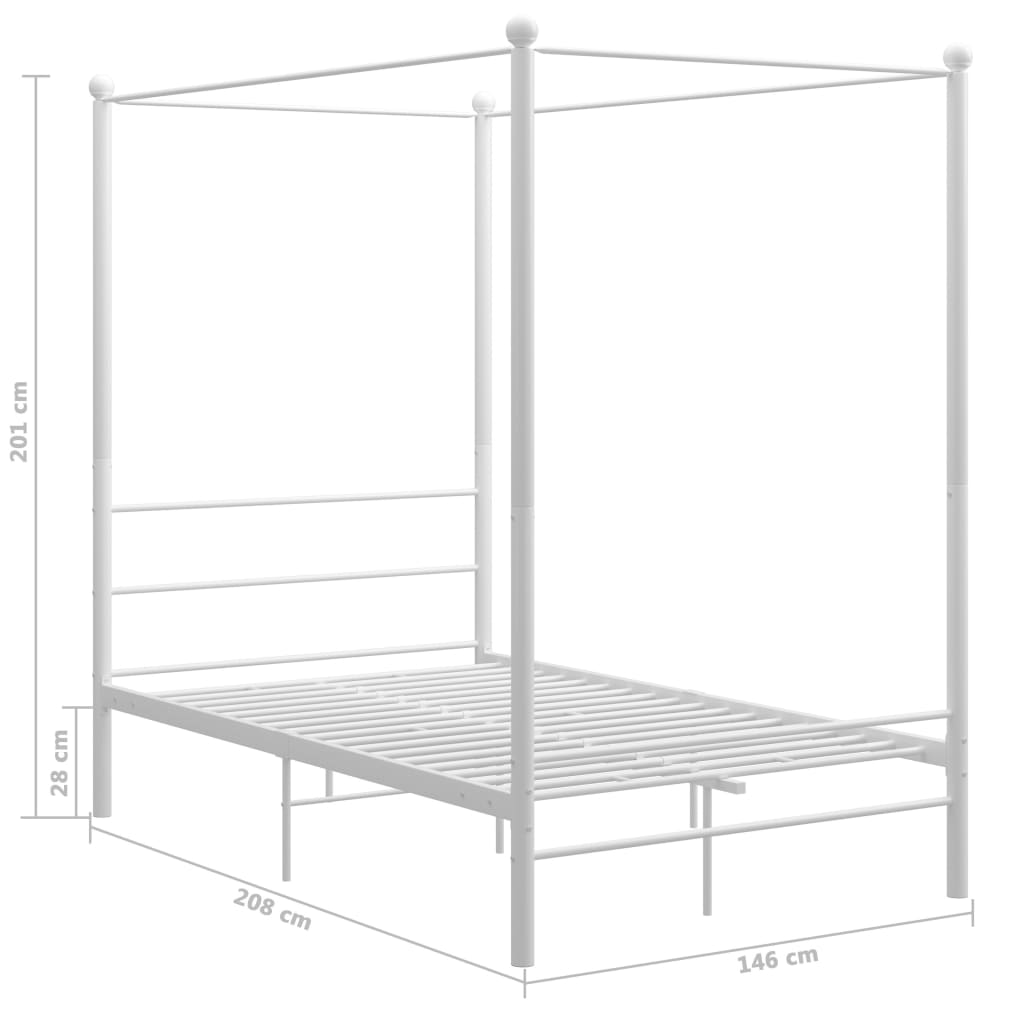 Hemelbedframe metaal 140x200 cm