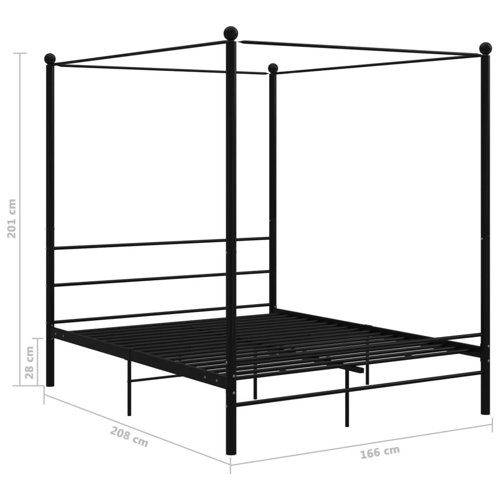 Hemelbedframe metaal 140x200 cm