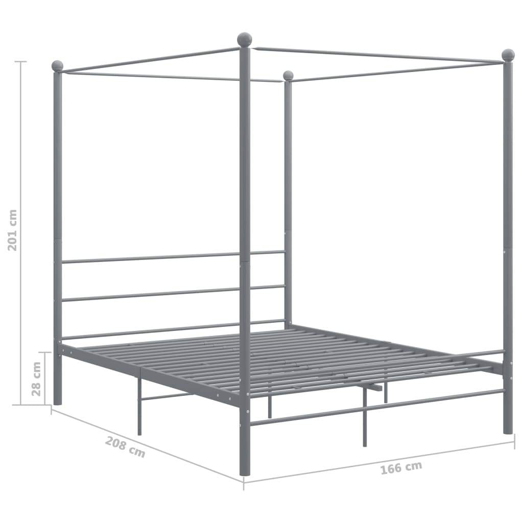 Hemelbedframe metaal 140x200 cm