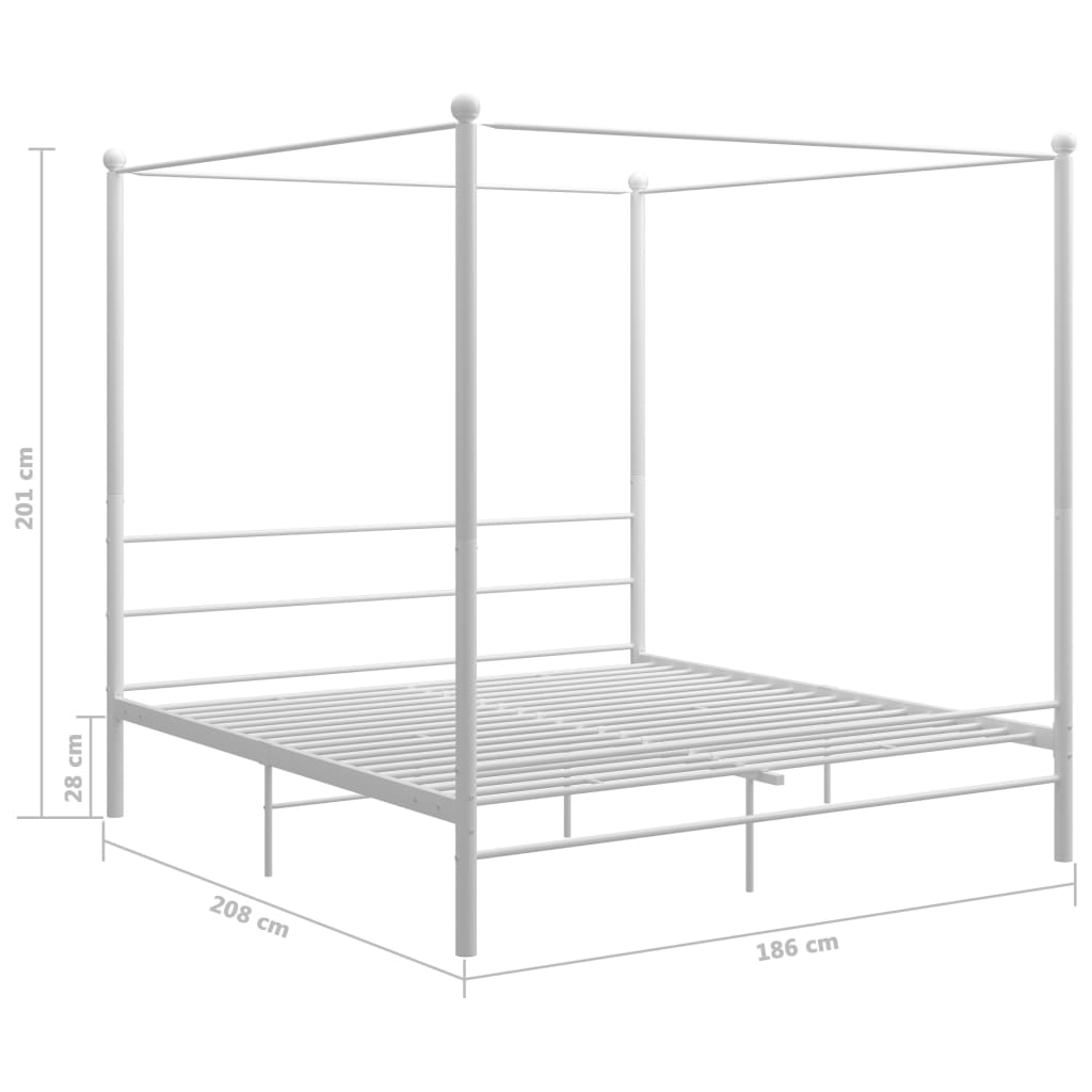 Hemelbedframe metaal 140x200 cm