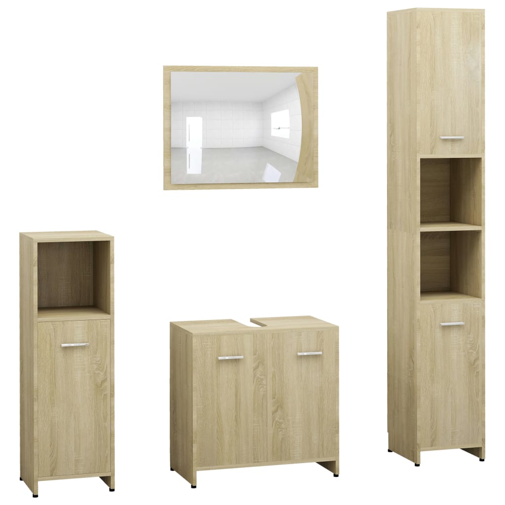 Ensemble de meubles de salle de bain 4 pièces en bois