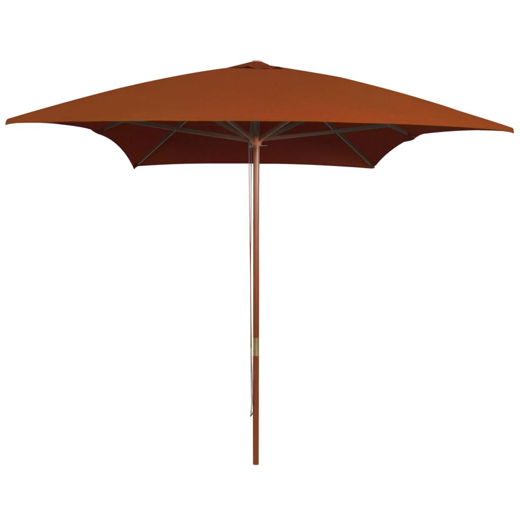 Parasol avec mât en bois 200x300 cm