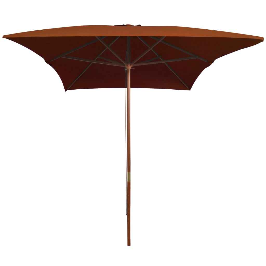 Parasol avec mât en bois 200x300 cm