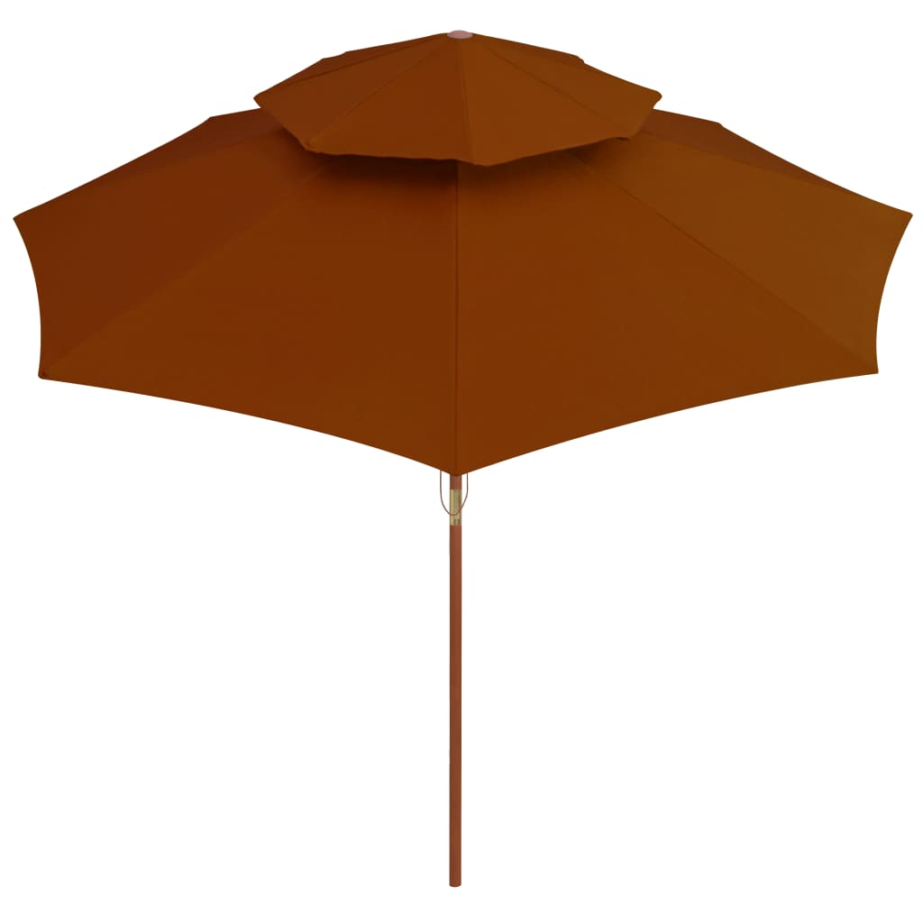 Parasol dubbeldekker met houten paal 270 cm