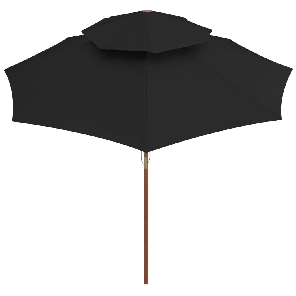 Parasol dubbeldekker met houten paal 270 cm