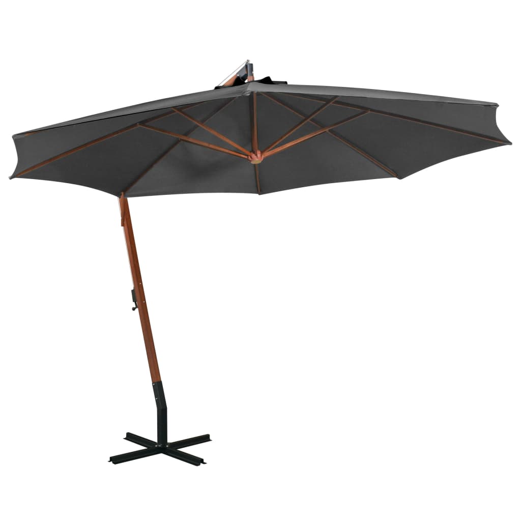 Parasol flottant avec poteau 3x3 m en bois de pin massif