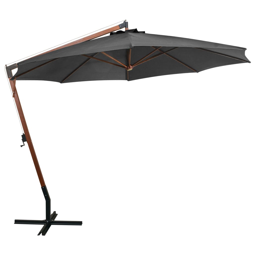 Parasol flottant avec poteau 3x3 m en bois de pin massif