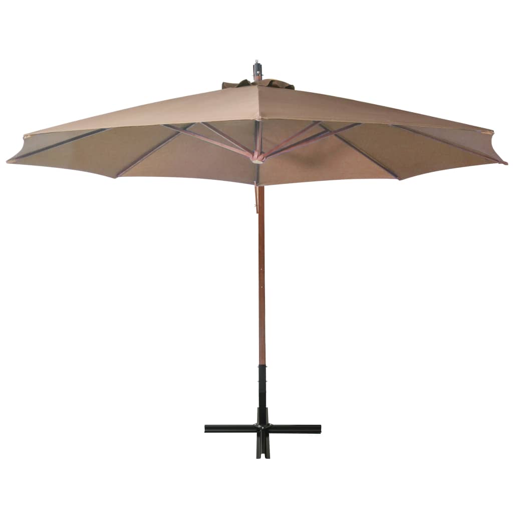 Parasol flottant avec poteau 3x3 m en bois de pin massif