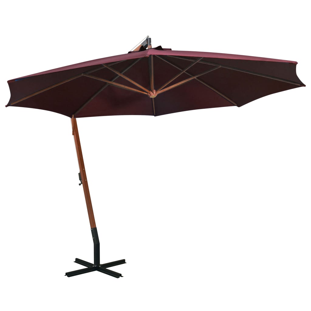 Parasol flottant avec poteau 3x3 m en bois de pin massif